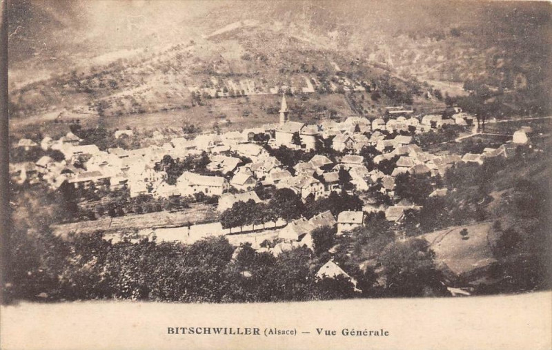 Carte postale ancienne Bitschwiller Vue Generale à Willer