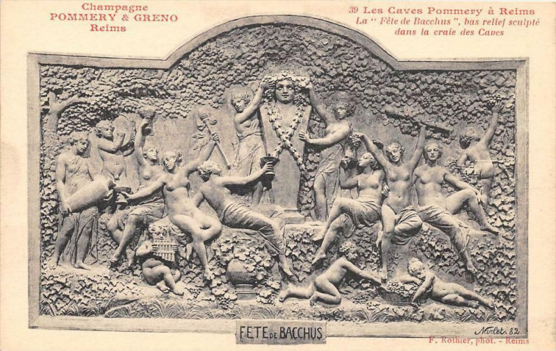 Carte postale ancienne Reims Caves Pommery Greno Fete Baccus à Reims
