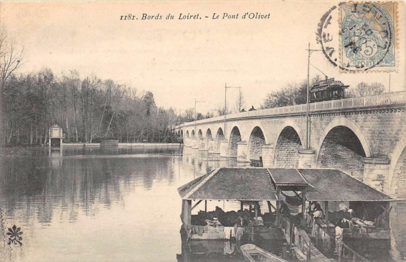 Carte postale ancienne Bords Du Loiret Le Pont D'Olivet à Olivet