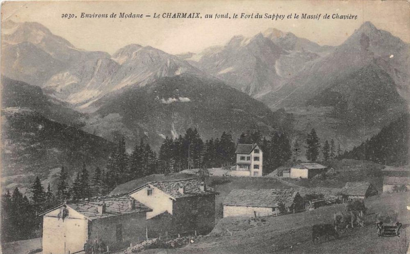 Carte postale ancienne Env.de Modane Le Charmaix Massif Chaviere à Modane