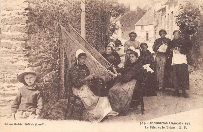 Carte postale ancienne Industries Cancalaises - Le Filet et le Tricot à Cancale
