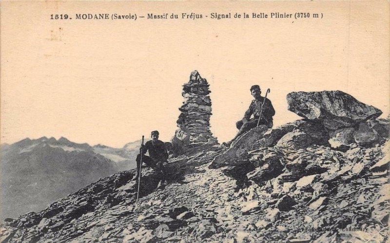 Carte postale ancienne Modane Massif Du Frejus Signal De La Belle Plinier à Modane