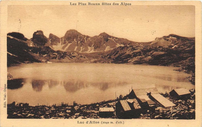 Carte postale ancienne Lac D'Allos à Allos