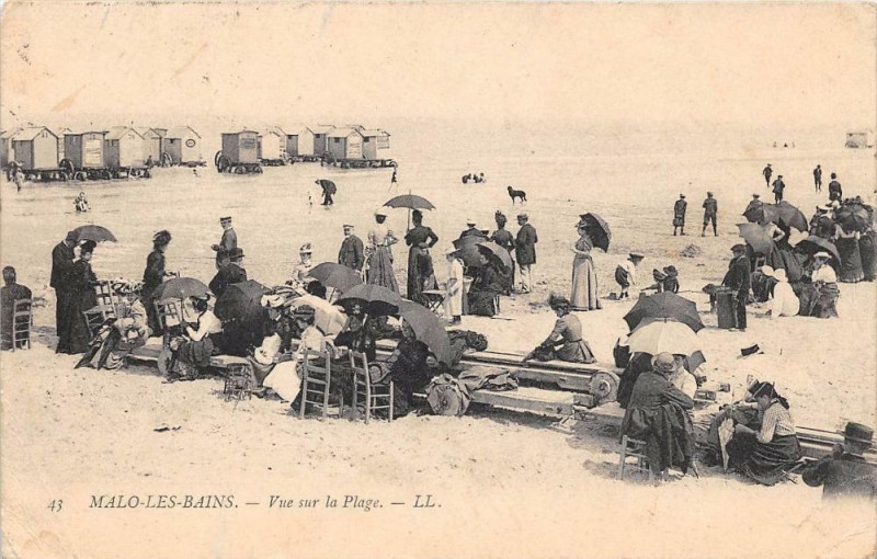 Carte postale ancienne Malo Les Bains Vue Sur La Plage