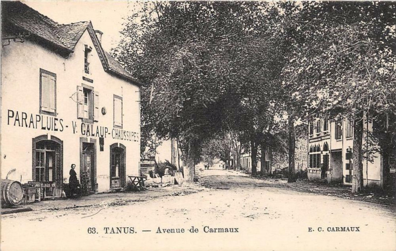 Carte postale ancienne Tanus Avenue De Carmaux à Tanus