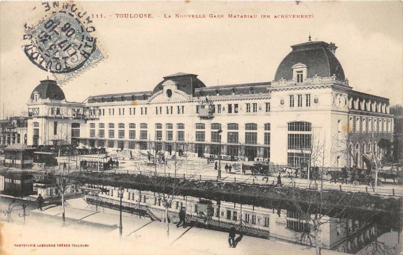 Carte postale ancienne Toulouse La Nouvelle Gare Matabiau En Achevement à Toulouse