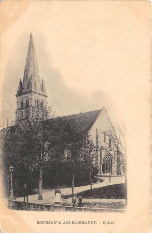 Carte postale ancienne Bourbon L'Archabaud Eglise (dos non divisé)