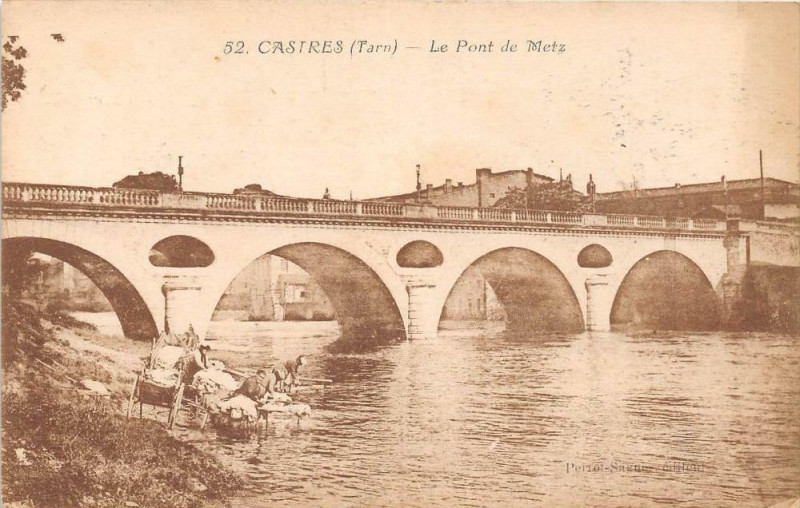 Carte postale ancienne Castres Le Pont De Metz à Castres