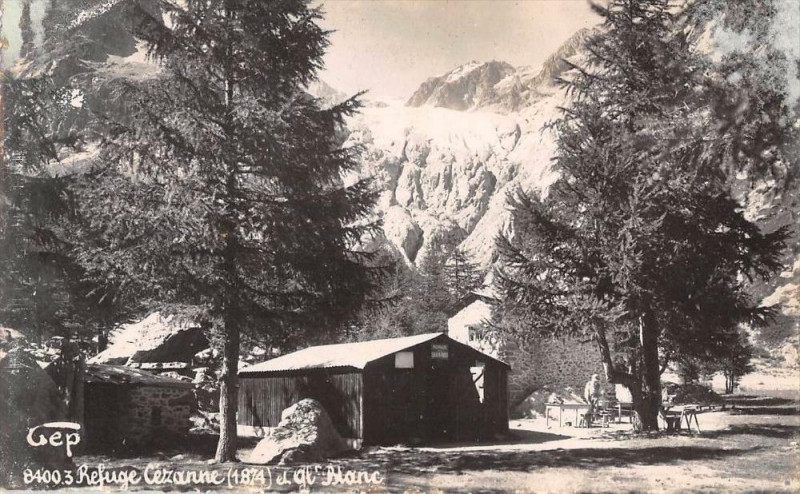 Carte postale ancienne Refuge Cezanne Et Gd  Mont Blanc