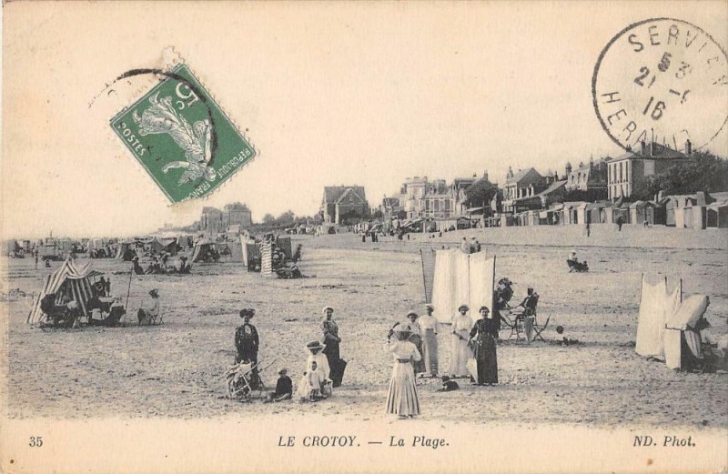 Carte postale ancienne Le Crotoy La Plage au Crotoy