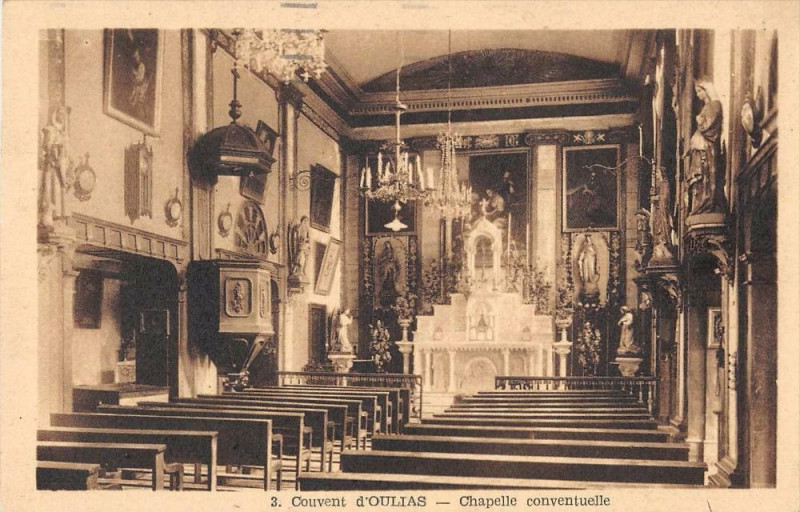 Carte postale ancienne Couvent D´OULIAS Chapelle Conventuelle