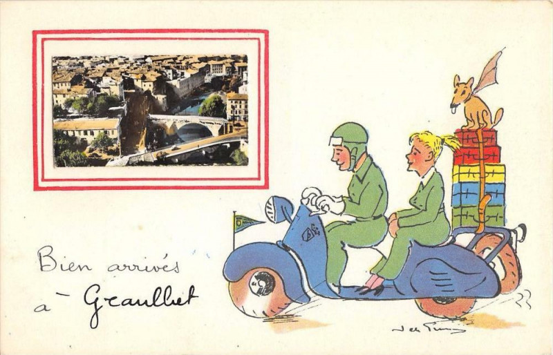 Carte postale ancienne Bien Arrives A Graulhet à Graulhet