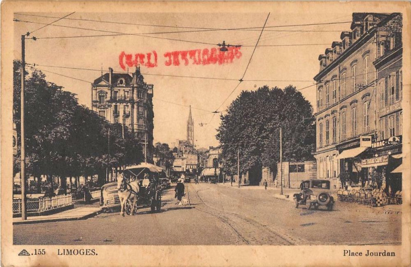 Carte postale ancienne Limoges Place Jourdan à Limoges