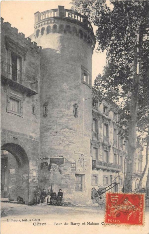 Carte postale ancienne Ceret Tour Du Barry à Céret