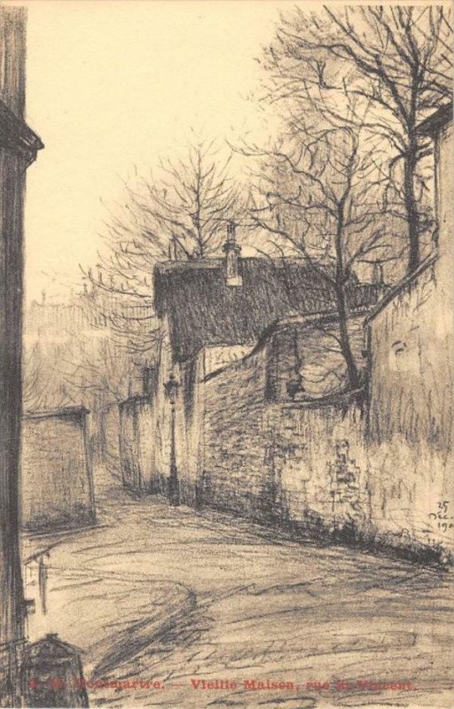 Carte postale ancienne Montmartre - Vieille Maison - Rue Saint Vincent à Paris 18e