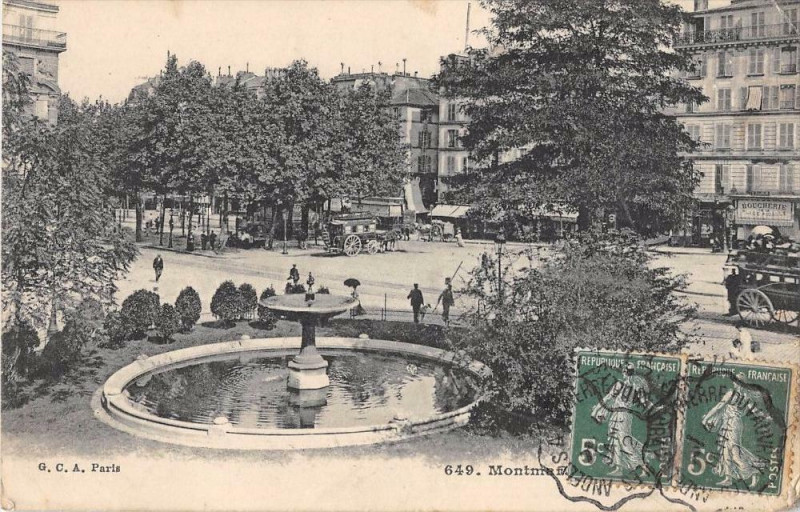 Carte postale ancienne Montmartre - Place Pigalle à Paris 9e