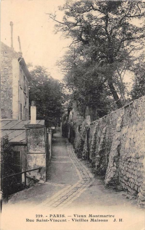 Carte postale ancienne Vieux Montmartre - Rue Saint-Vincent - Vieilles Maisons à Paris 18e
