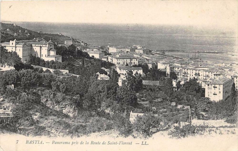 Carte postale ancienne 20 Bastia Panorama Pris De La Route De Saint Florent à Bastia