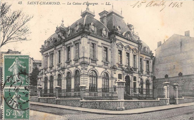 Carte postale ancienne Saint Chamond La Caisse D´EPARGNE à Saint-Chamond