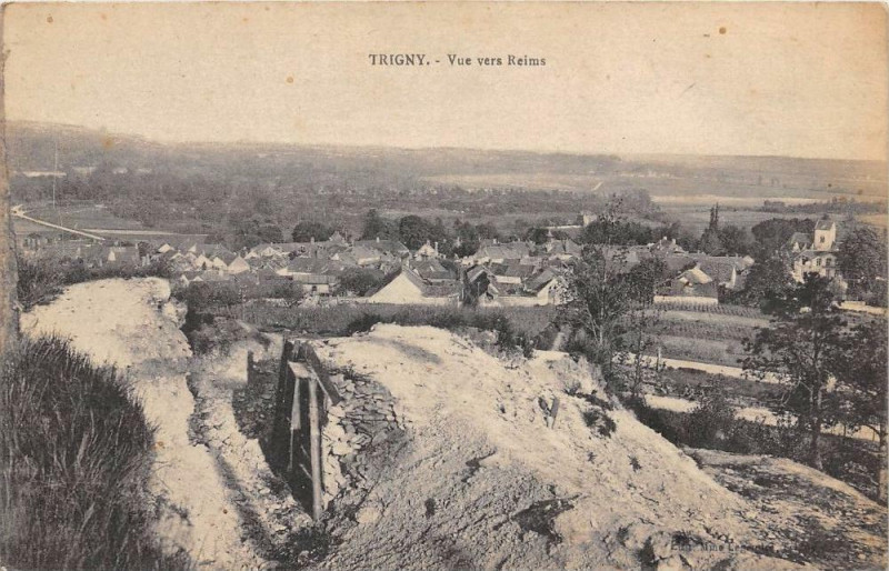Carte postale ancienne Trigny Vue Vers Reims à Trigny