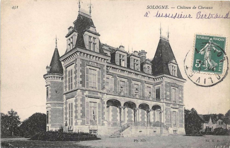 Carte postale ancienne Sologne Chateau De Chevaux