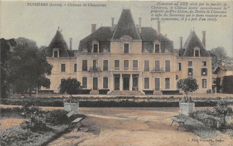 Carte postale ancienne Bussieres Chateau De Chenevoux à Bussières