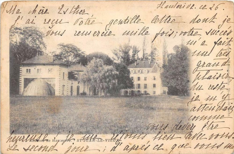 Carte postale ancienne Chateau De Hauterive Saint-Jean Le Vieux (dos non divisé) à Saint-Jean-le-Vieux