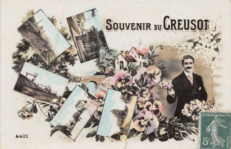 Carte postale ancienne Souvenir Du Creusot
