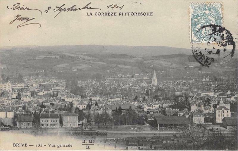 Carte postale ancienne Brive Vue Generale (Gare