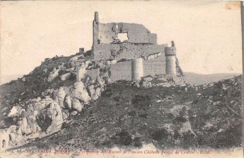 Carte postale ancienne Saint Peray Perspective Chateau Crussol