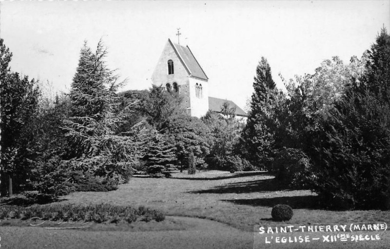 Carte postale ancienne Saint Thierry Eglise Marne à Saint-Thierry