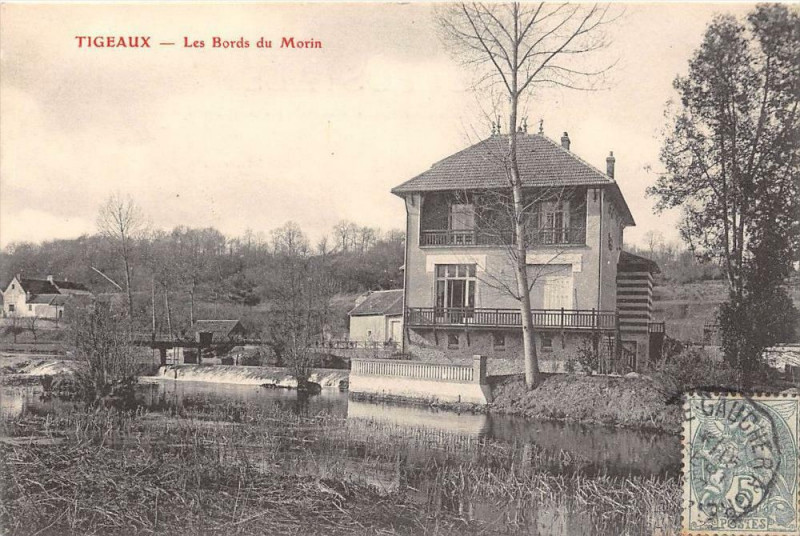 Carte postale ancienne Tigeaux Les Bords Du Morin à Tigeaux