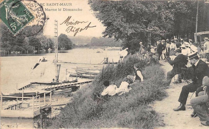 Carte postale ancienne Parc Saint Maur Bords De La Marne Le Dimanche
