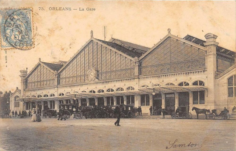 Carte postale ancienne Orleans La Gare (dos non divisé) à Orléans