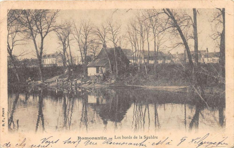 Carte postale ancienne Romorantin Bords De La Sauldre (dos non divisé)