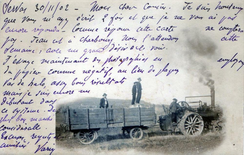 Carte postale ancienne Servas Rare Carte Photo Figurant Une Scene D'Agriculture (dos non divisé) à Servas