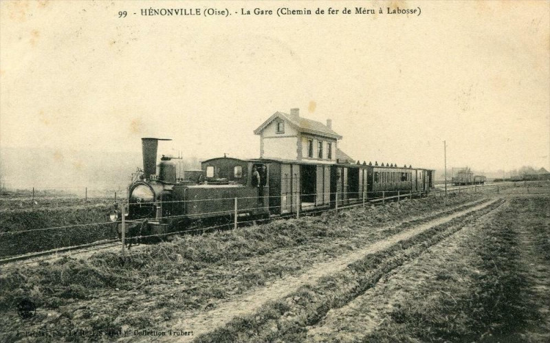 Carte postale ancienne Henonville Oise La Gare Chemin De Fer De Meru A Labosse (rare cpa pas cou à Hénonville