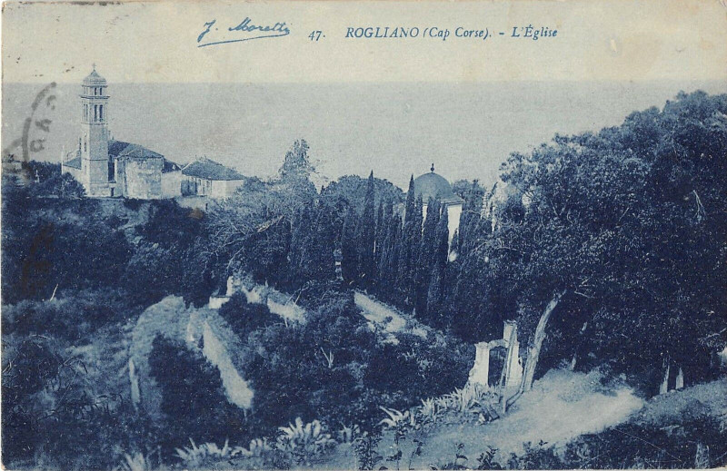 Carte postale ancienne 20 Corse Rogliano Cap Corse L'Eglise à Rogliano