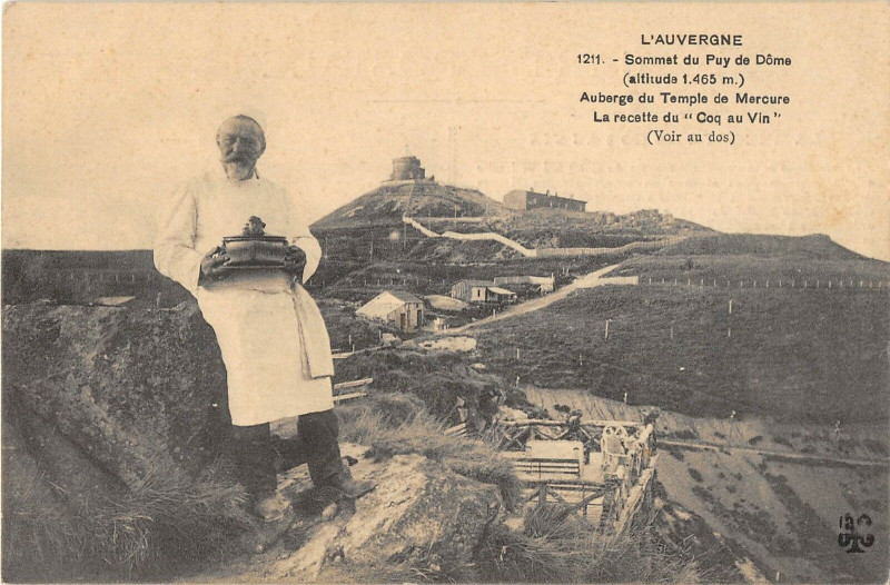 Carte postale ancienne Auberge Du Temple De Mercure La Recette Du Coq Au Vin