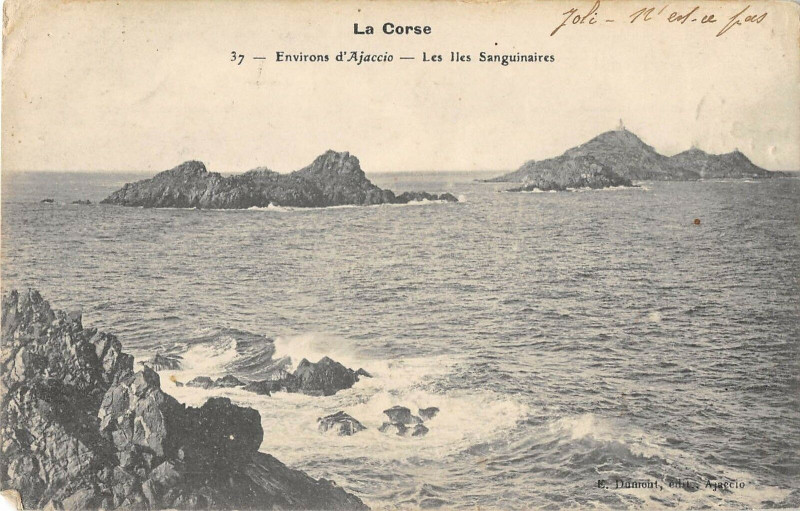 Carte postale ancienne 20 Corse Environs D'Ajaccio Les Iles Sanguinaires à Ajaccio