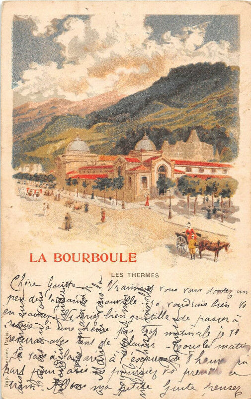Carte postale ancienne Cpa Illustrateur La Bourboule Les Thermes (dos non divisé) à La Bourboule