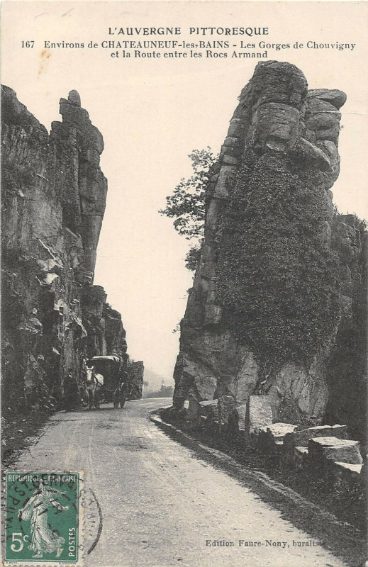 Carte postale ancienne Env.chateauneuf Les Bains Gorges De Chouvigny