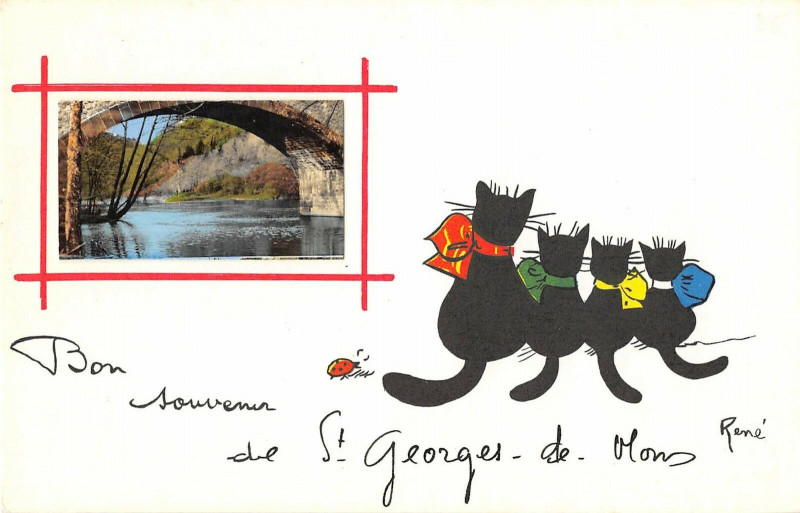 Carte postale ancienne Bon Souvenir De Saint Georges De Mons à Mons