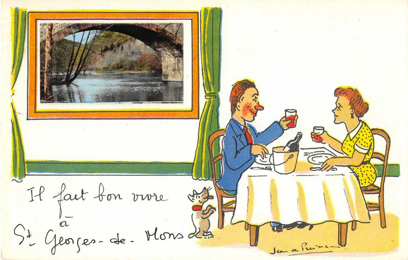 Carte postale ancienne Il Fait Bon Vivre A Saint Georges De Mons à Mons
