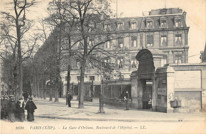 Carte postale ancienne La Gare d'Orléans, Boulevard de l'Hôpital à Paris 5e