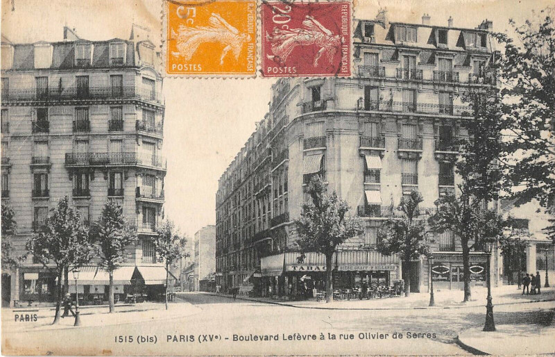 Carte postale ancienne Boulevard Lefèvre à la rue Olivier de Serres à Paris 15e