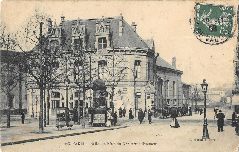Carte postale ancienne Salle des Fêtes du XVe Arrondissement à Paris 15e