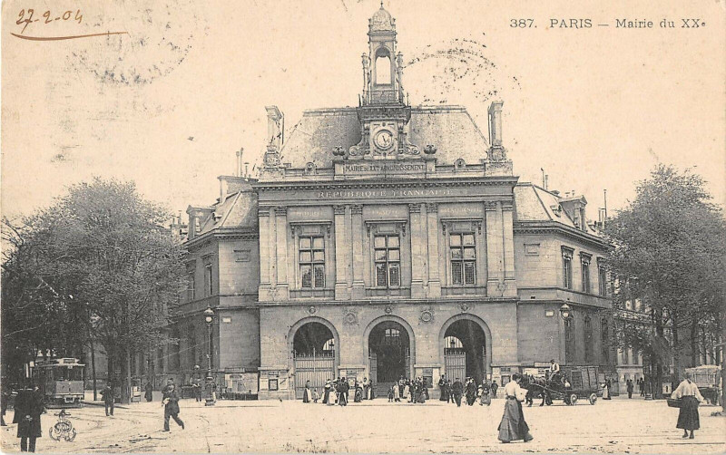 Carte postale ancienne Paris Mairie Du XXe arrt (dos non divisé) à Paris