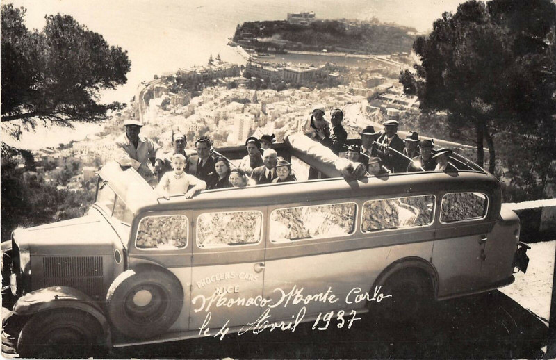 Carte postale ancienne Nice Phoceens Cars Nice Monaco Monte Carlo 1937 Autobus Carte Photo à Nice