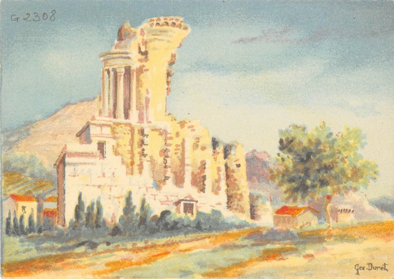 Carte postale ancienne Cpa Illustrateur La Tour D'Auguste A La Turbie à La Tour